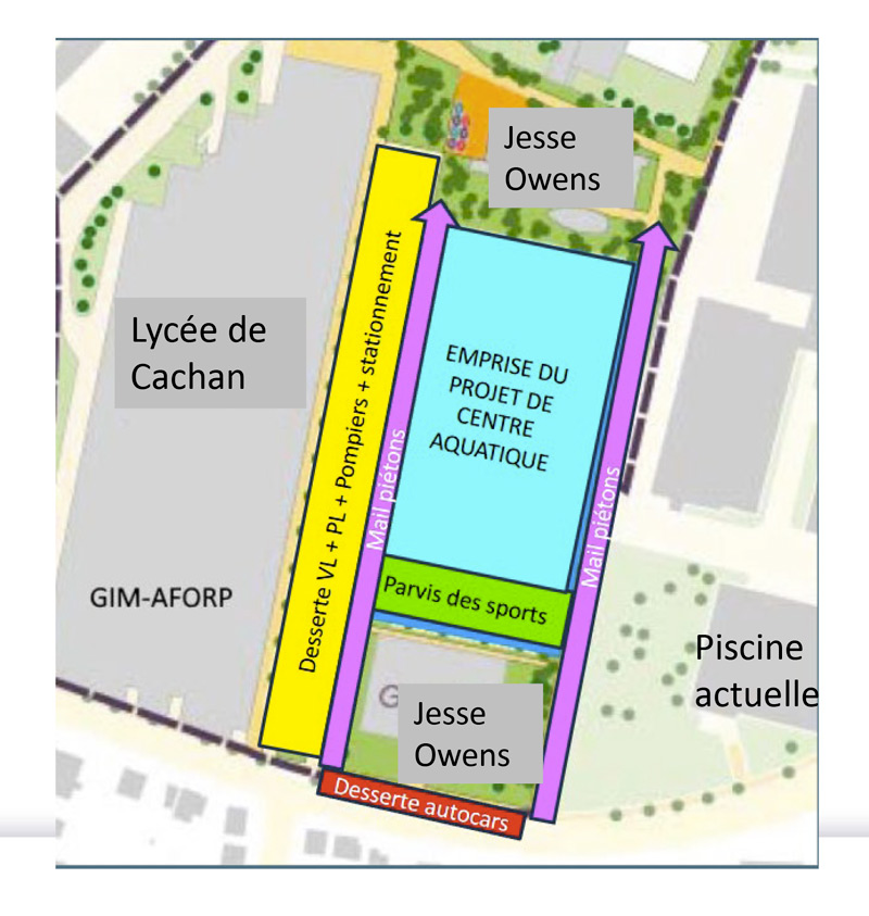 Plan du futur emplacement de la nouvelle piscine intercommunale