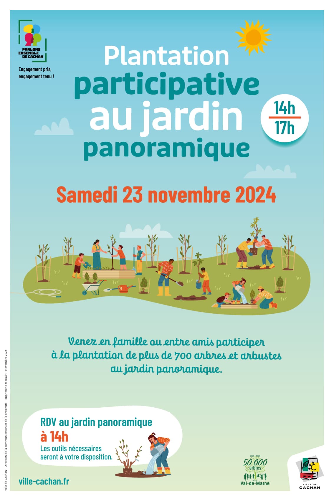 Affiche Plantation Jardin Panoramique 23 novembre 2024 Cachan